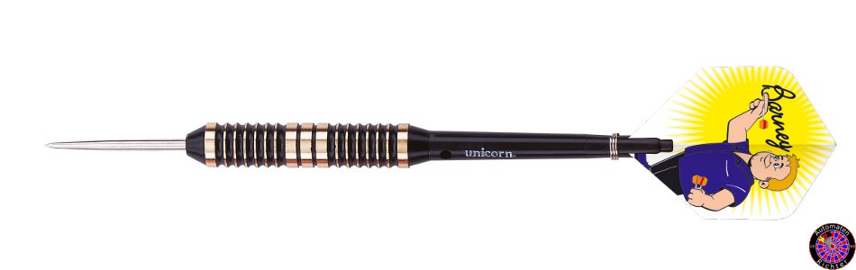 Steel Dartpfeil Set Unicorn - Barney Brass Schwarz
